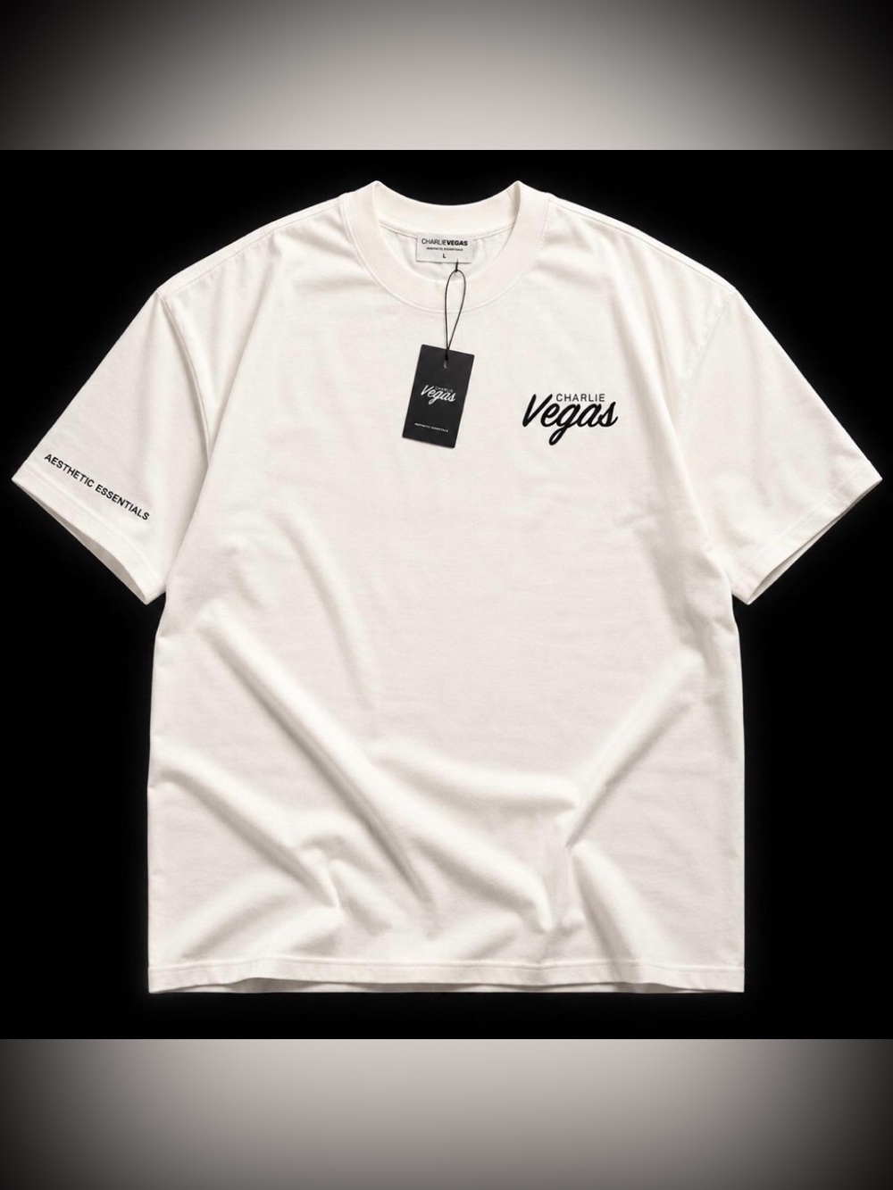 Charlie Vegas Aesthetic Essentials Signature Tee - Size L - NWT